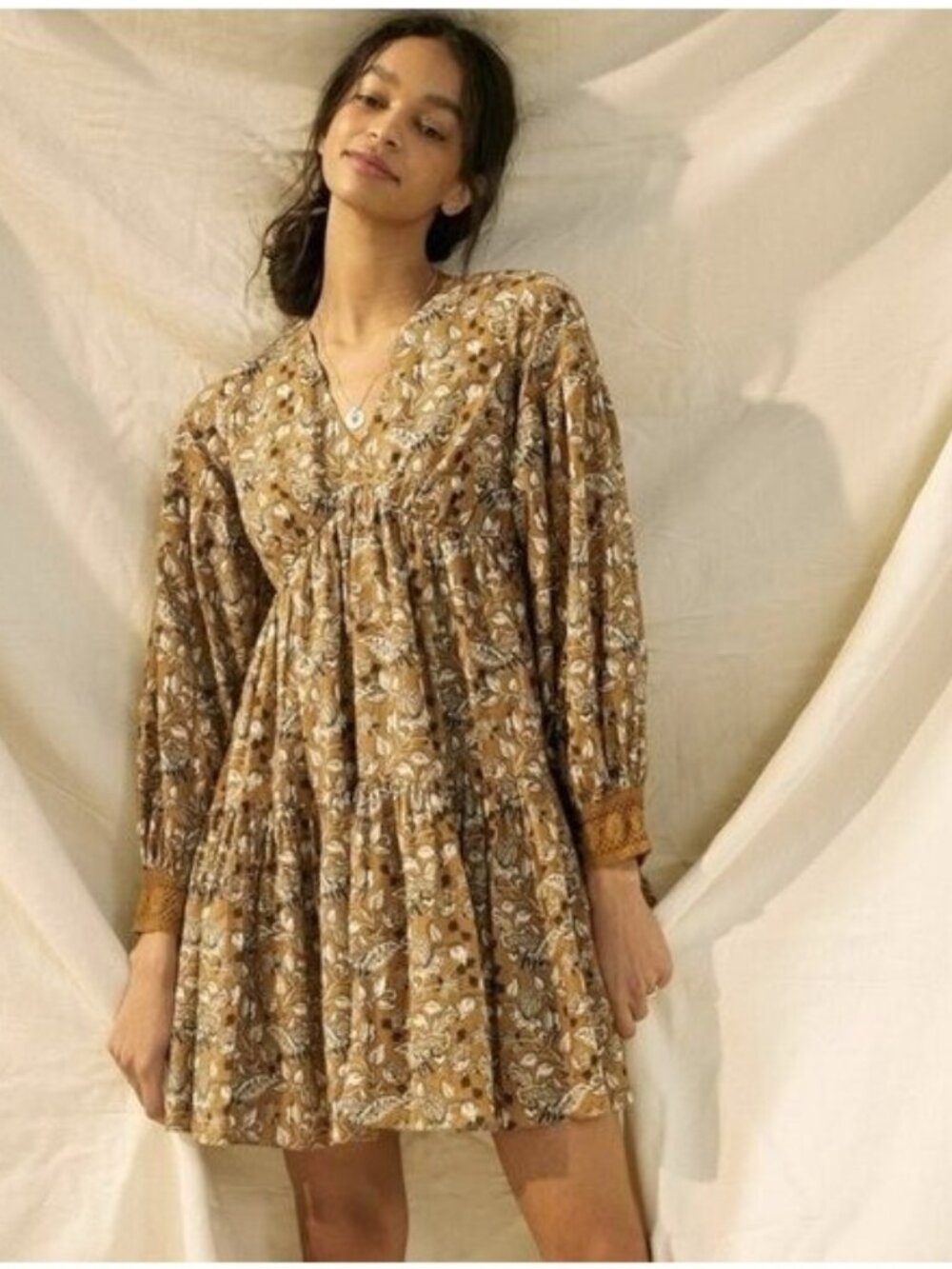 🛍 Anthropologie Let Me Be Jemma Tunic Dress Brown Size 4